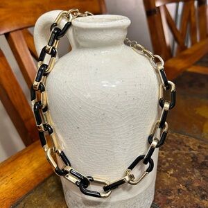 Alfani Black Acrylic and Gold-tone Chain Link Necklace